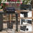 78.3" Outdoor Kitchen Island With Foldable Grill Table, Wooden Cart, Trash Can Storage, Stainless Steel Top, Outdoor Bar, Pizza Oven Table, Black | Gift Idea
