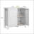 Mid-Century Double Door Storage Cabinet with Silver Knobs