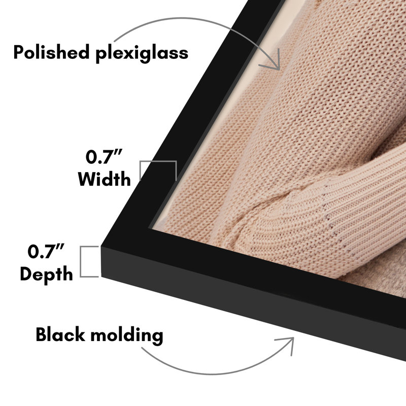 Americanflat Picture Frame - Thin Border Poster Frame with Plexiglass for Wall Display, Black, 22" x 30"