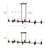 Modern 10-Light Matte Black Linear Chandelier for Dining & Kitchen