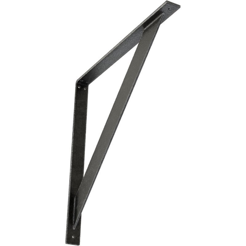 Support traditionnel en acier, Étain antique, H 24 po x l 2 po x P 24 po