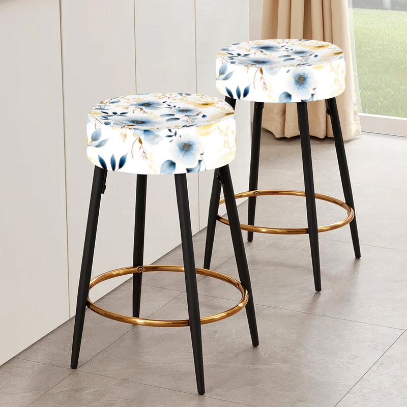 Ensemble de 2 tabourets de bar aquarelle Whimsy Blue Serenaded