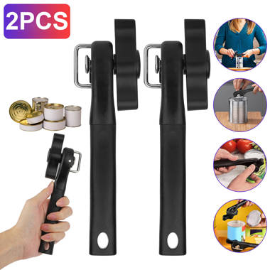 New 2Pcs Hand Crank Can Opener with Ergonomic Handle Stainless