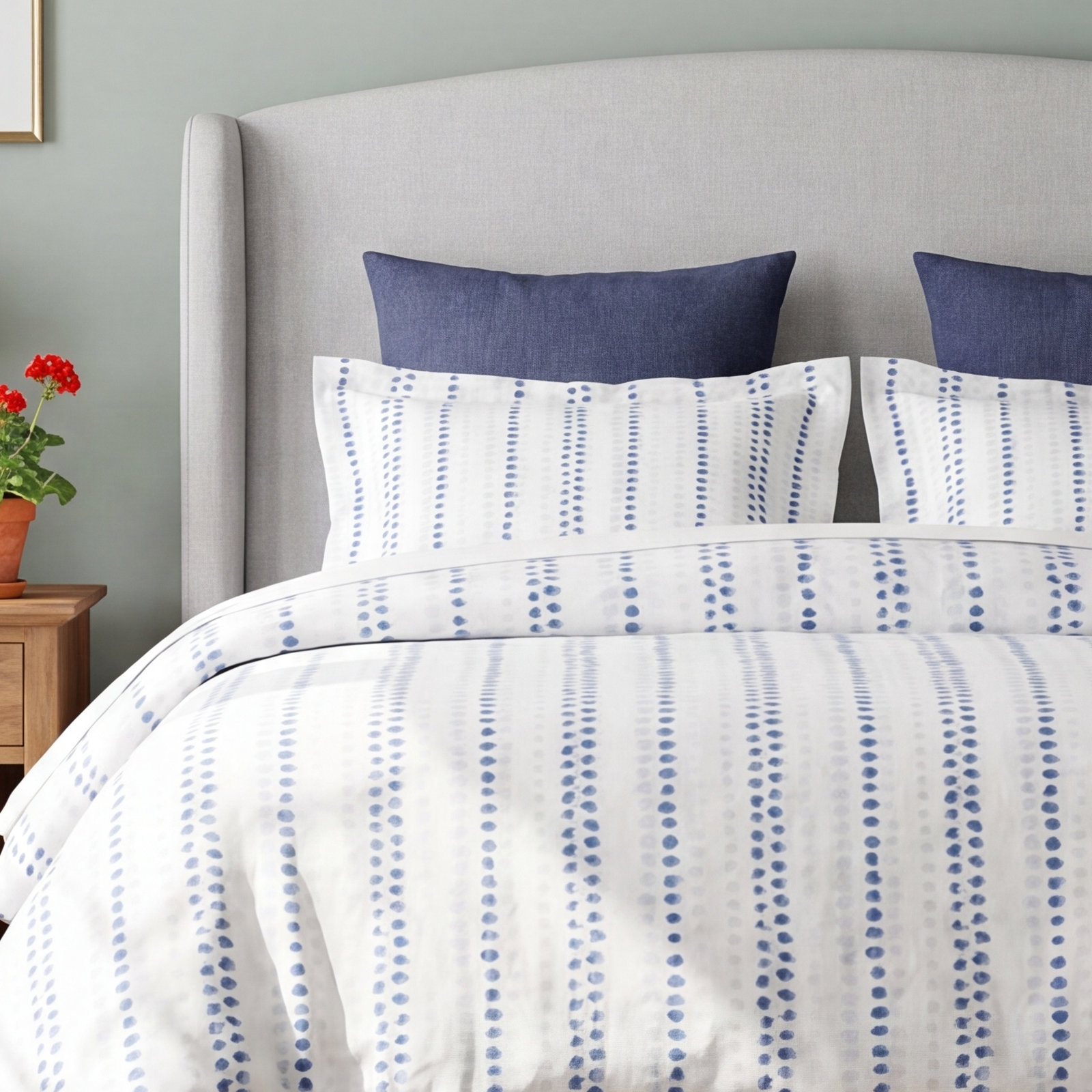 Ink Dots Cotton Duvet Cover Set, King Duvet Cover