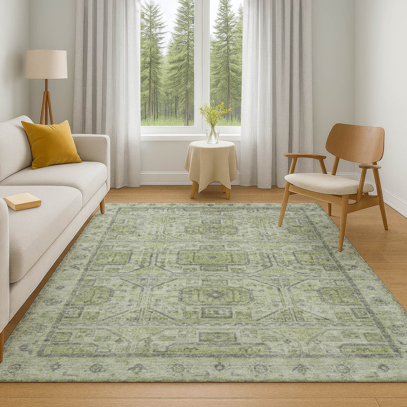Premium Machine Washable Mayfield Border Rug, Rectangle 2'6" x 3'10"