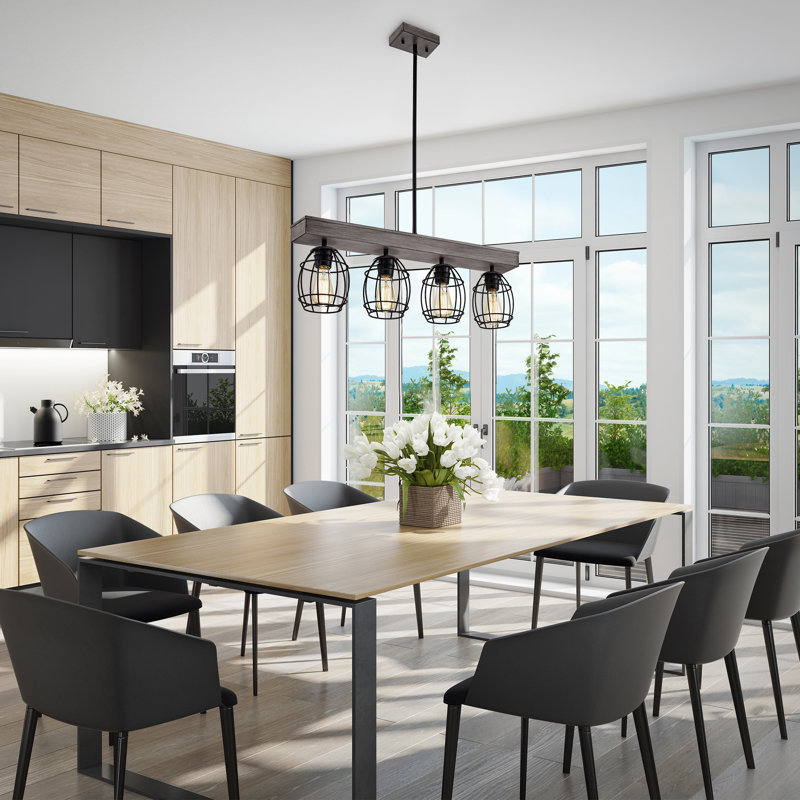 Luminaire suspendu linéaire à 4 lumières pour îlot de cuisine Atlante
