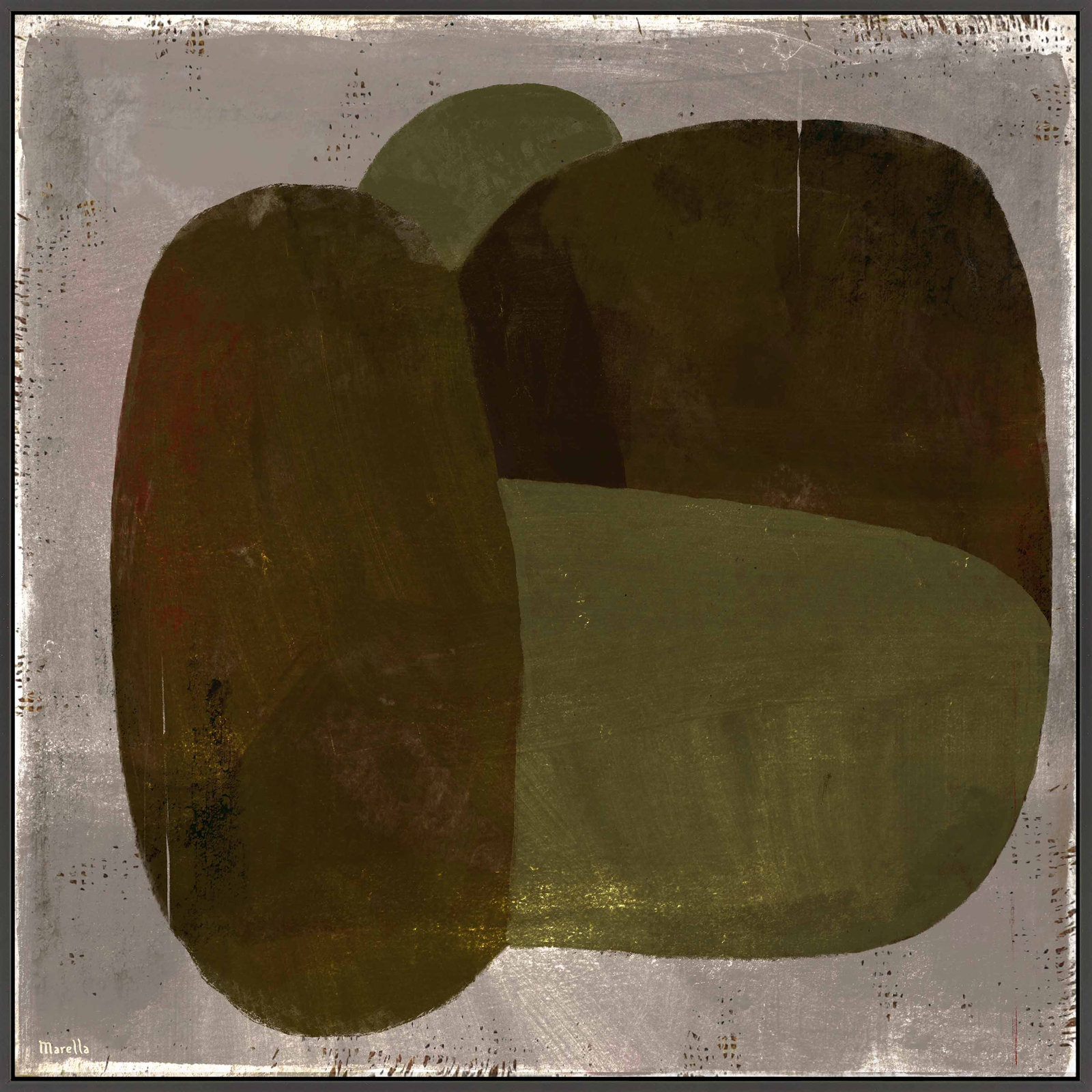 Combined Forces by Marco Marella for Studio M - Framed Wall Art, 30" H x 30" W, Canvas, Black