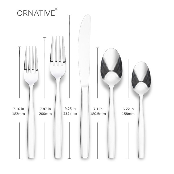 Ornative Clara Matte Black stainless steel Flatware 20-Piece Set, Service  for 4 