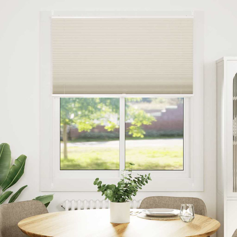 Room Darkening Pleated Blind, Cream, 110cm W x 150cm L