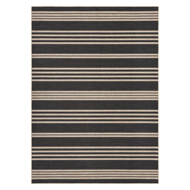 Washable Easy Jute Rug Modern Striped Living Room Rug with Non-Slip Backing, Non Shedding Neutral Floor Mats, Indoor Outdoor Carpet for Bedroom, Patio, Backyard