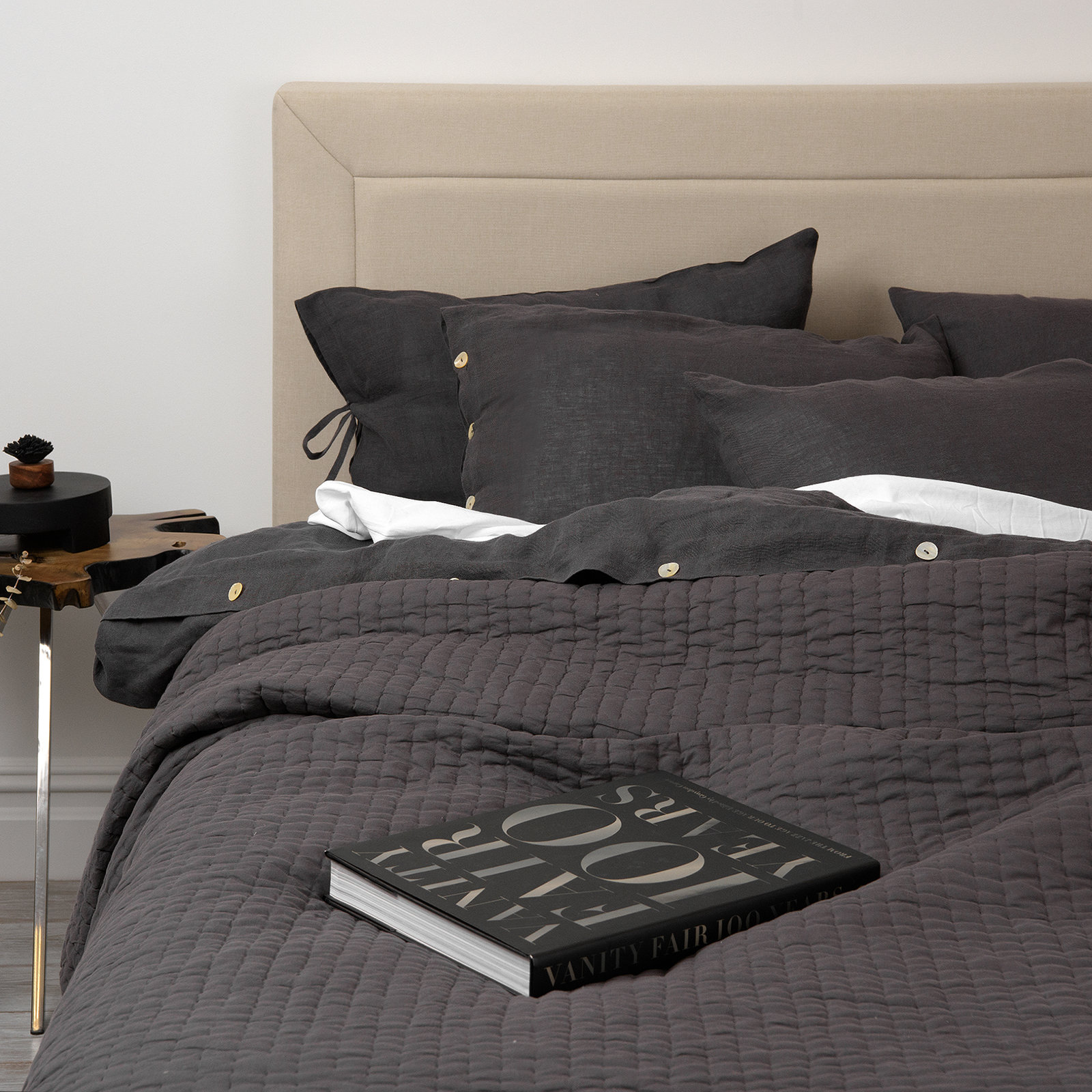 Cotton Quilt, Gray, Queen Quilt