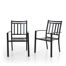 Alyah Powder Coated Steel Outdoor Stacking Dining Armchair