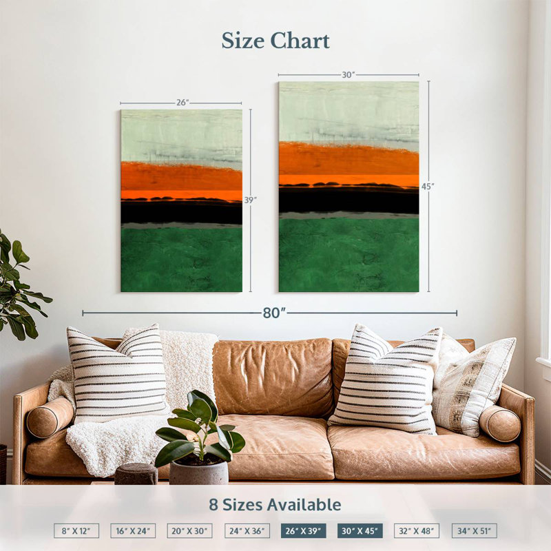 Avery Abstract Stripe Theme Orange, 39" H x 26" W