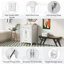 Meuble-lavabo de 24 po avec lavabo en céramique, armoire de rangement en bois massif avec portes à fermeture douce, style rétro, blanc-95703002-95702997