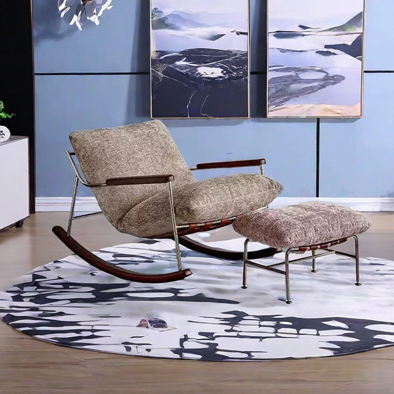 Chaise berçante confortable en chenille amovible, Taupe