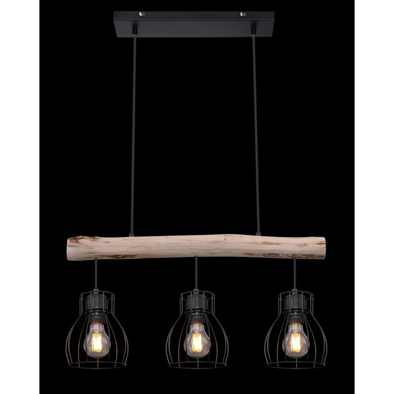 Cherita 3 - Light Black/Natural Kitchen Island Pendant