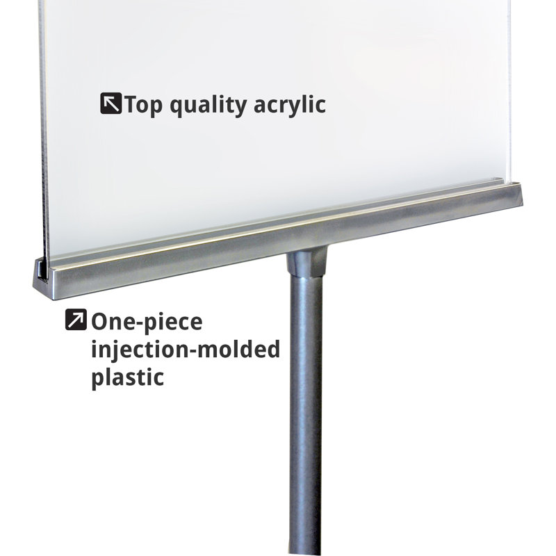 Clear Acrylic 11" x 14" Double-Sided Floor Sign Holder with Metal Base