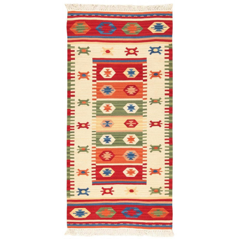 Shuler Ikat Hand Woven Area Rug Set, Rectangle 60 x 110cm