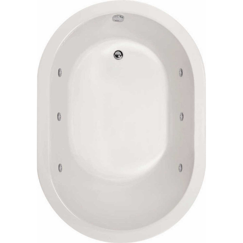 Malia 60'' L Whirlpool Bathtub, White, Polished Chrome