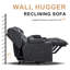 Canapé inclinable électrique Loveseat, canapé inclinable en velours avec console, siège de cinéma extra large-842959780