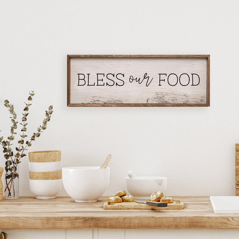 Bless Our Food Whitewash, H 8 po x l 24 po