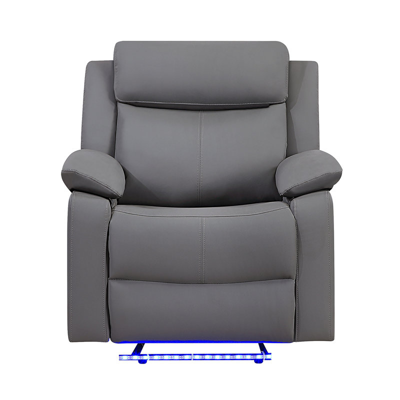Blanche Grey Glider Recliner With LED