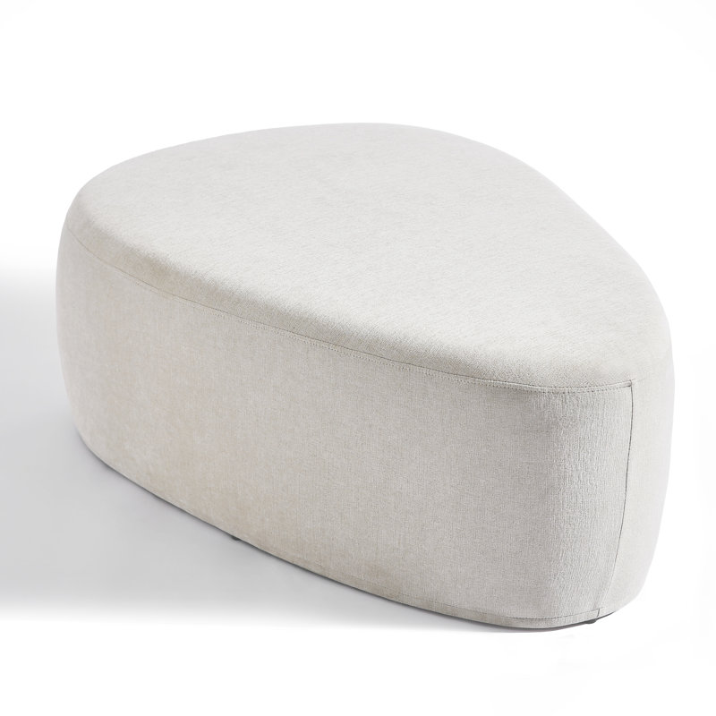 Adna 111.3Cm Wide Triangle Footstool Ottoman, Light Sand