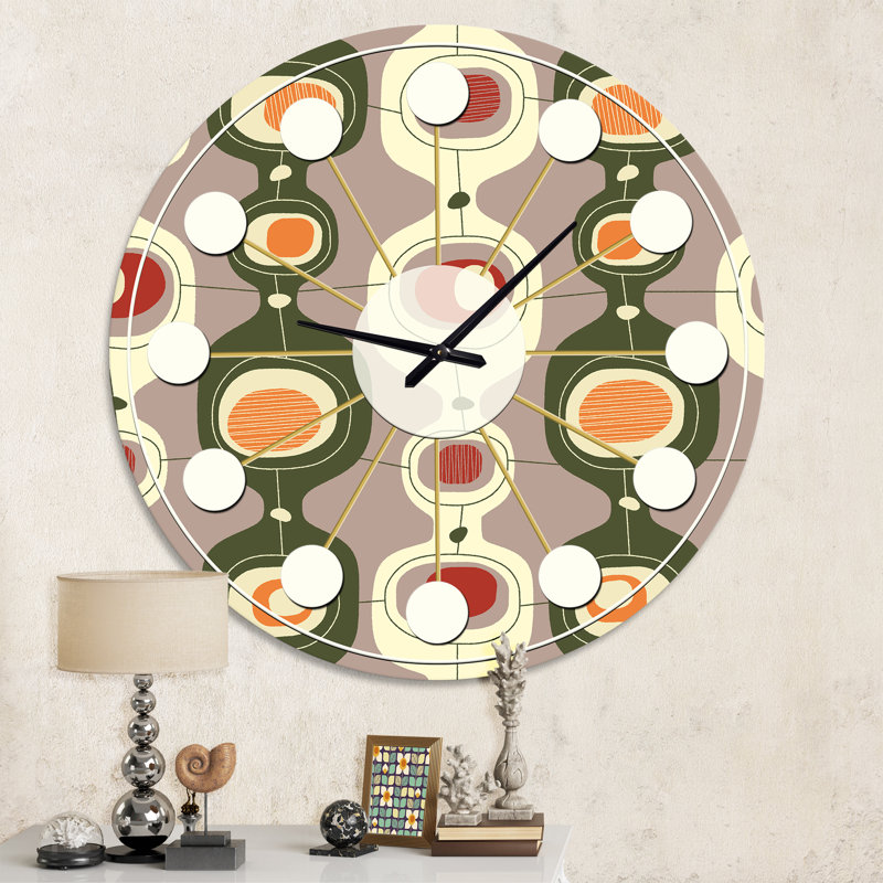 Horloge murale rétro Mid-Century, Moyenne