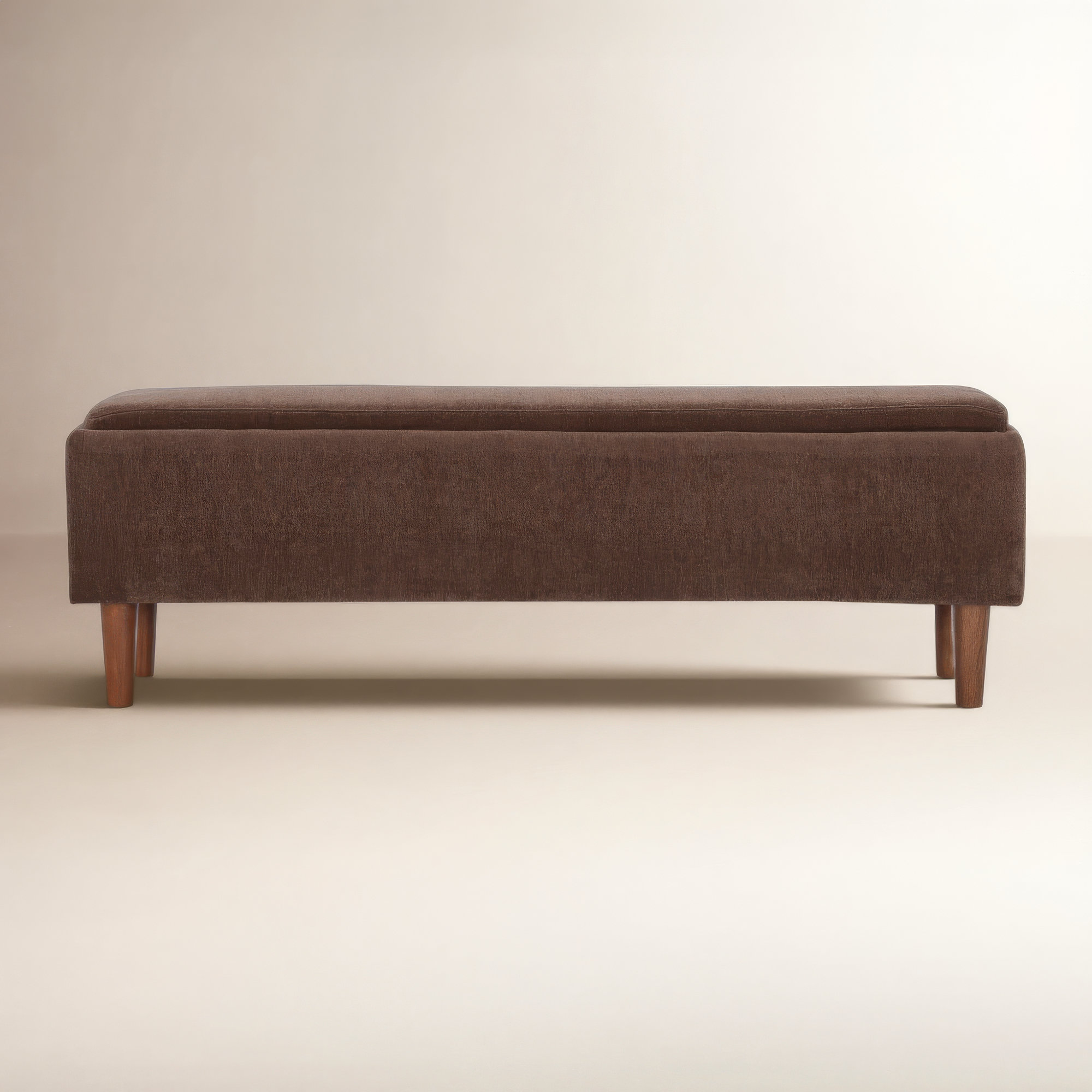 Rama Storage Bench, Honeycomb Brown Chenille