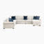 Canapé modulaire en microfibre 5 pièces avec lit escamotable, méridienne réversible et accoudoirs roulés 153 po.-133251103