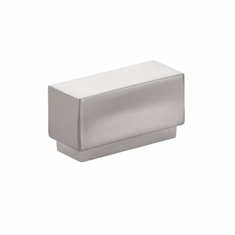 Cinder Rectangular Knob, Satin Brass, 1.63''