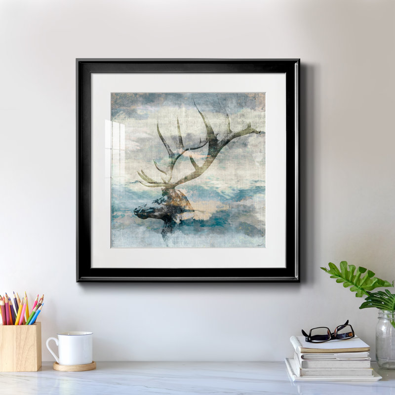 Wyoming II - peinture encadrée, H 17,5 po x l 17,5 po x P 1,5 po, Toile avec cadre noir