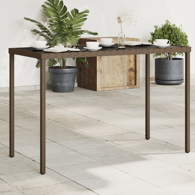 Pereno Rectangular Outdoor Dining Table , 115cm cm W 54cm cm D, Brown