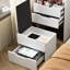 Coiffeuse blanche avec rangement interne, miroir rabattable, miroir de bureau de décoration de chambre à coucher et 3 tiroirs, coiffeuse élégante