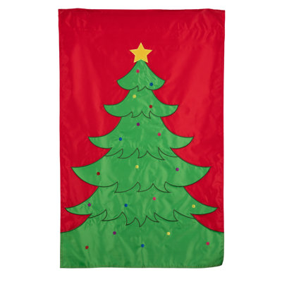 Classic Christmas Tree Basic Applique House Flag