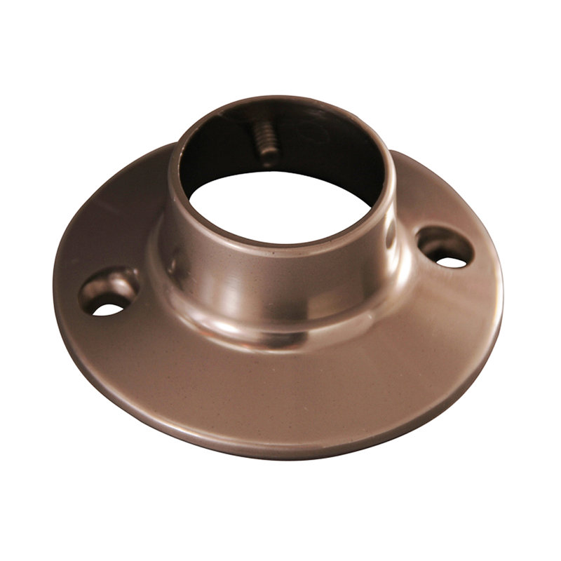 Bride ronde pour barre de douche, Nickel brossé