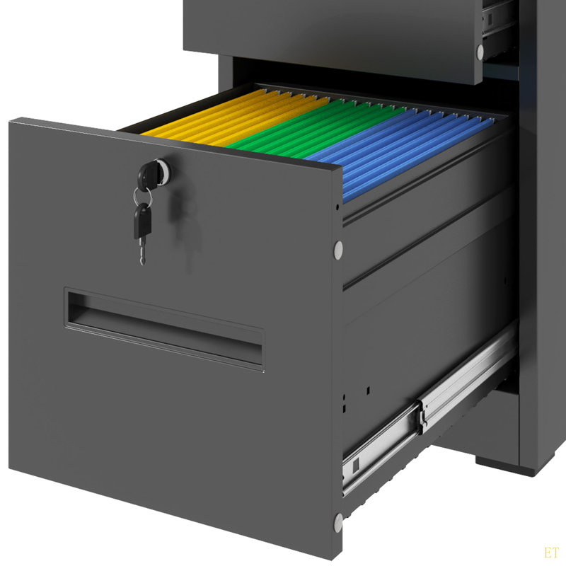 Classeurs verticaux 4 tiroirs en métal avec serrure pour bureau à domicile, format lettre / légal / A4 / F4 (assemblage requis)