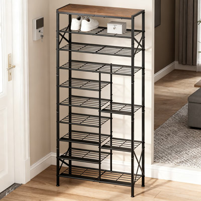 10-Tier Shoe Rack Organizer With Boot Storage, Large Capacity Shoe Shelf Holds 30 Pairs, Heavy-Duty Metal Frame Construction For Entryway, Closet, And Hallway Organization