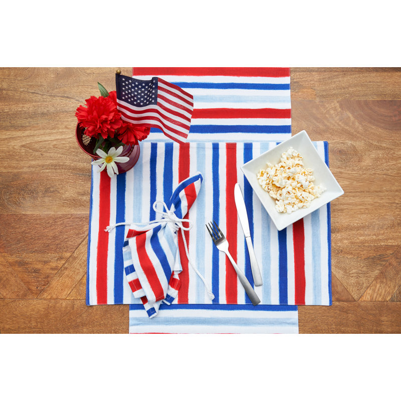 Ensemble de napperons 6 pièces aquarelle patriotique