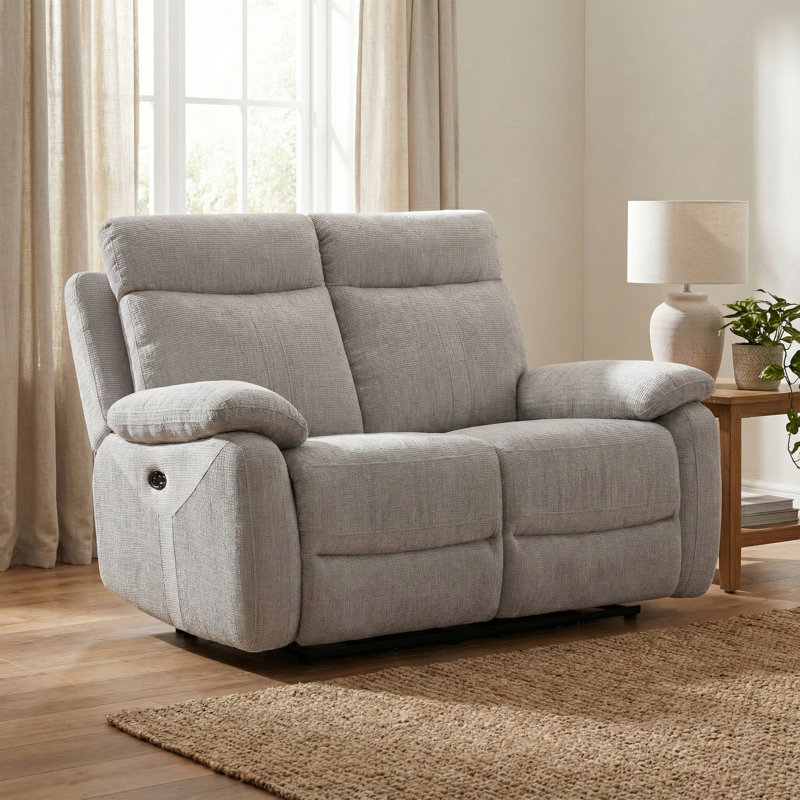 Bikash 2 Seater Electric Reclining Loveseat, Grey