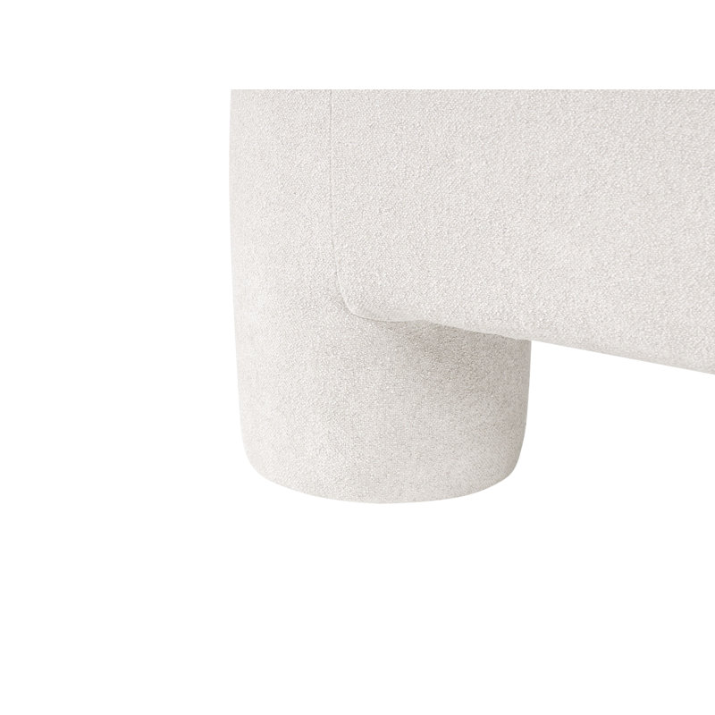 Taquil 100cm Wide Rectangle Solid Colour Standard Ottoman, White, White
