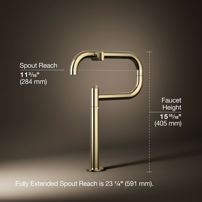 Components® Deck-Mount Pot Filler, Vibrant French Gold