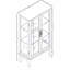 Vitrine 2 portes avec portes en verre trempé, armoires de terrasse avec panneau arrière en miroir et tablettes réglables, vitrine éclairée pour la maison, ampoule de bureau incluse-730831451
