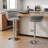Ginko Modern Swivel Bar Stool with Backrest, Adjustable Height Kitchen Island Stool with Upholstered Seat and Footrest,-93498216-90489190