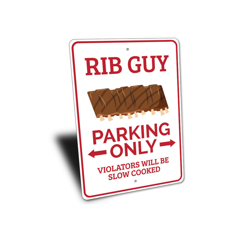 Enseigne en aluminium Rib Guy, H 14 po x l 10 po x P 0,04 po