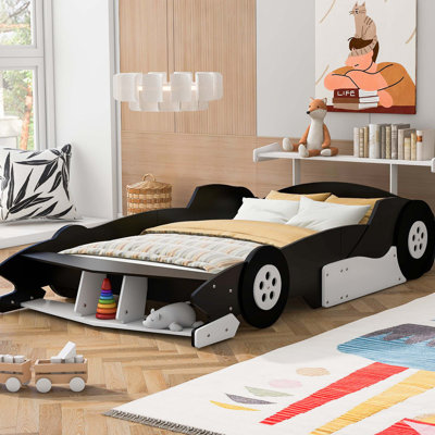 Car-Shaped Platform Bed with Wheels