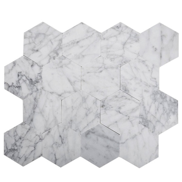 10.25" x 10.25" Marble Mosaic Wall Tile