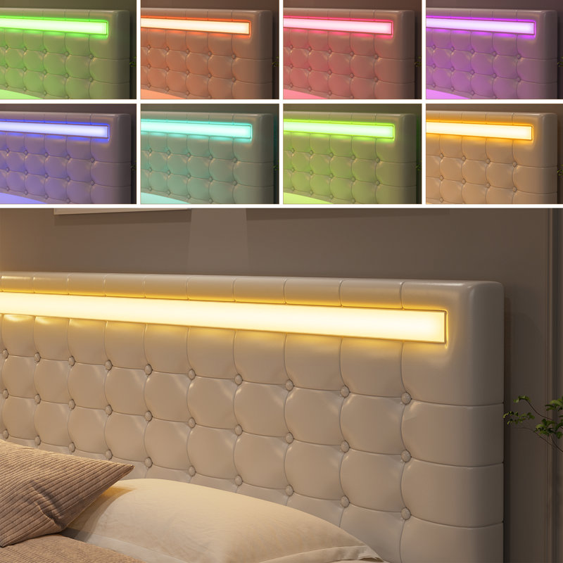 Lit plateforme standard Bocar, Double, Blanc