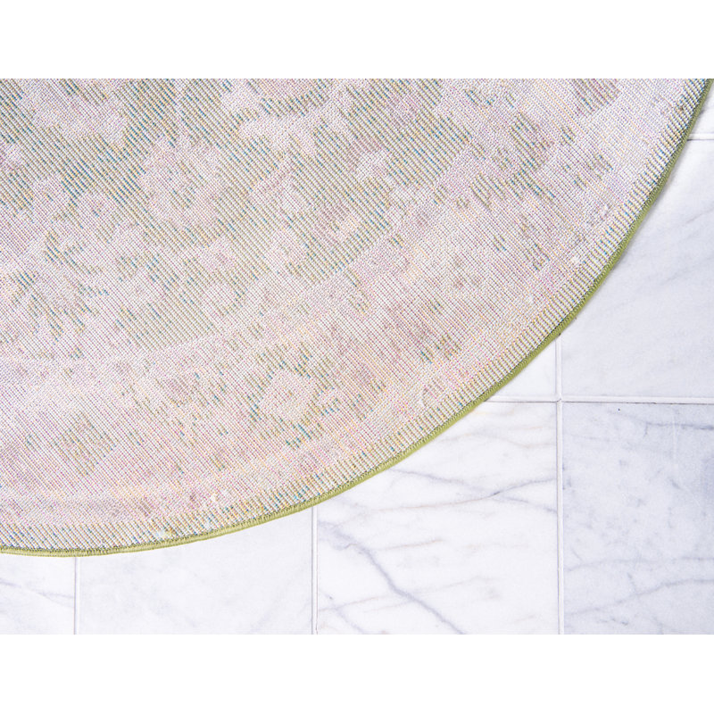 Kalf Green/Ivory Rug, Round 183cm