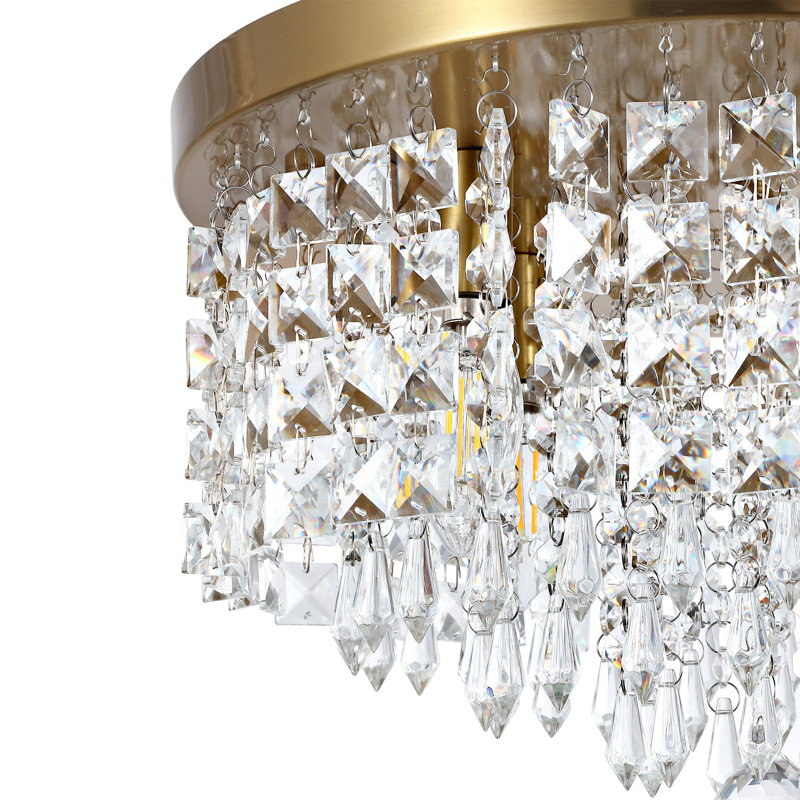 Lustre 5 lumières en cristal 15 "Glam, Doré